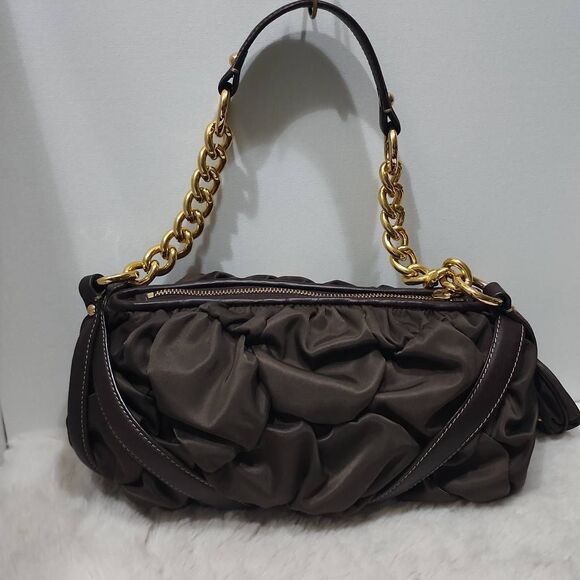 Vintage Juicy Couture Royal Crown Princess Scrunched bag. Y2K ERA Dark Chocolate